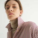 Jamie Haller - The Stripe Essential Shirt in Burgundy Natural