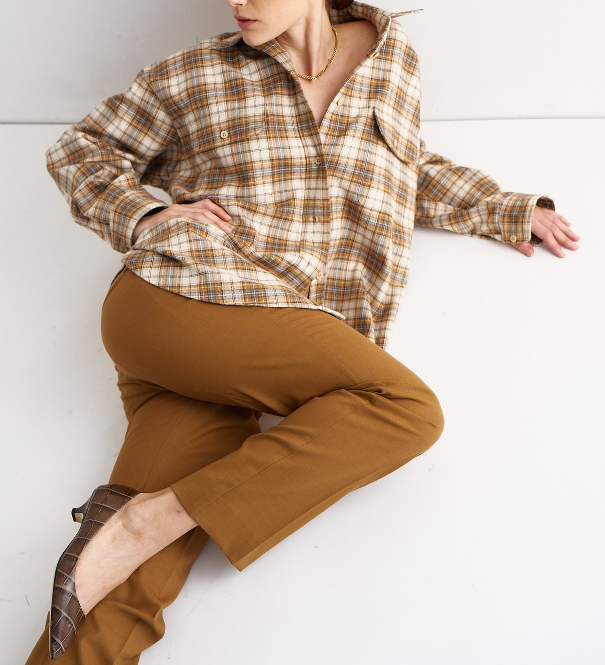 Jamie Haller - The Big Shirt in Gold Plaid