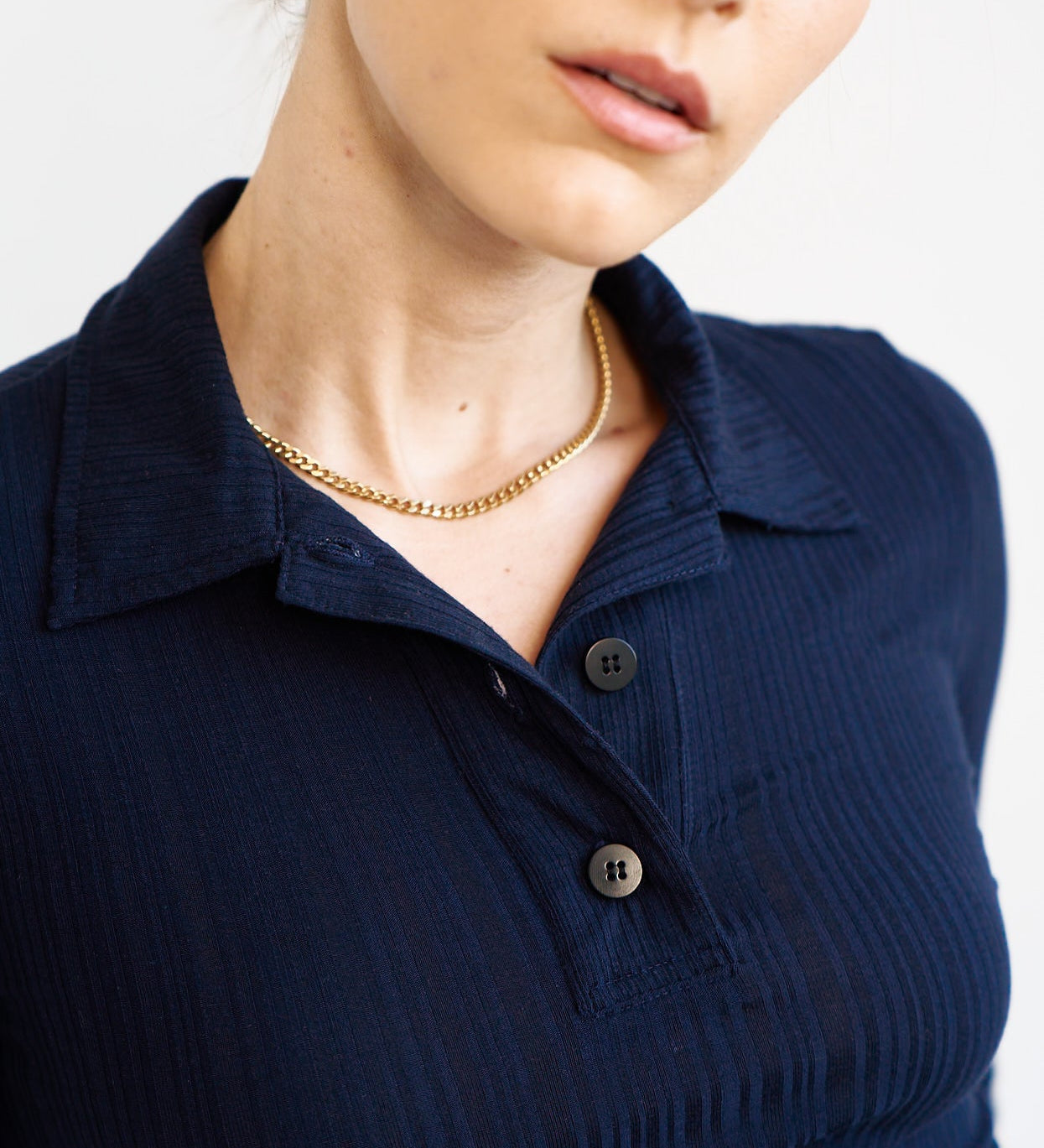 Jamie Haller - The Slim Polo Tee in Navy