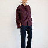 Jamie Haller - The Editor Shirt in Oxblood Stripe