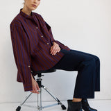 Jamie Haller - The Editor Shirt in Oxblood Stripe
