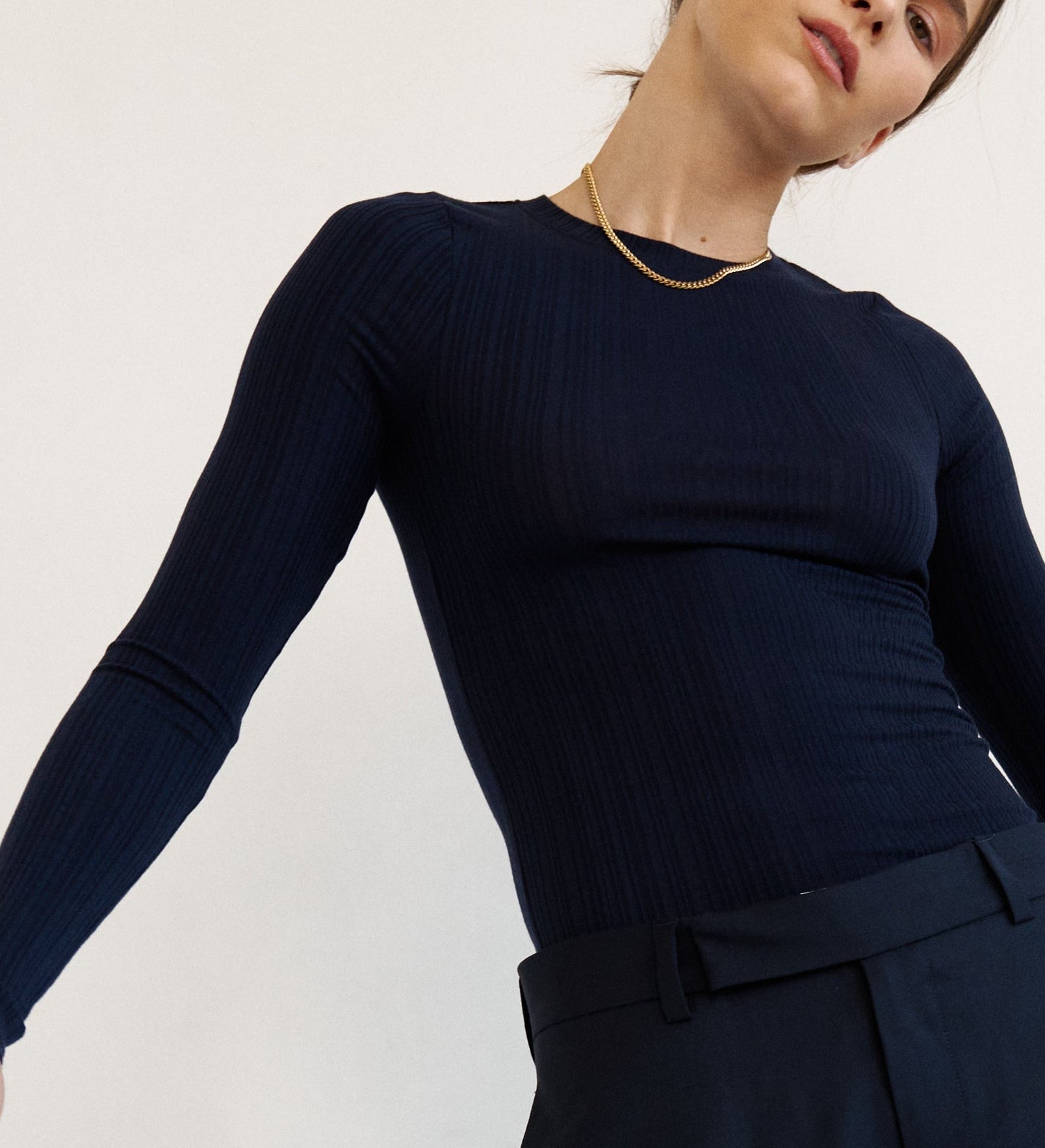 Jamie Haller - The Long Rib Tee in Navy
