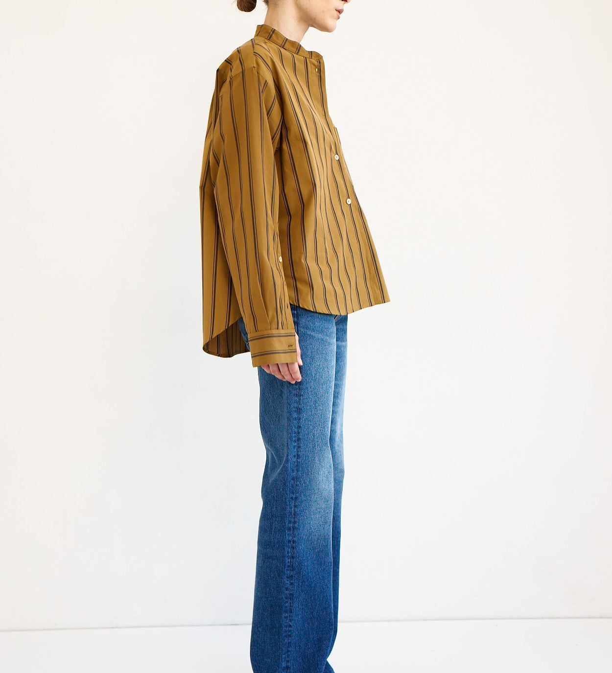 Jamie Haller - The Editor Shirt in Goldenrod Stripe