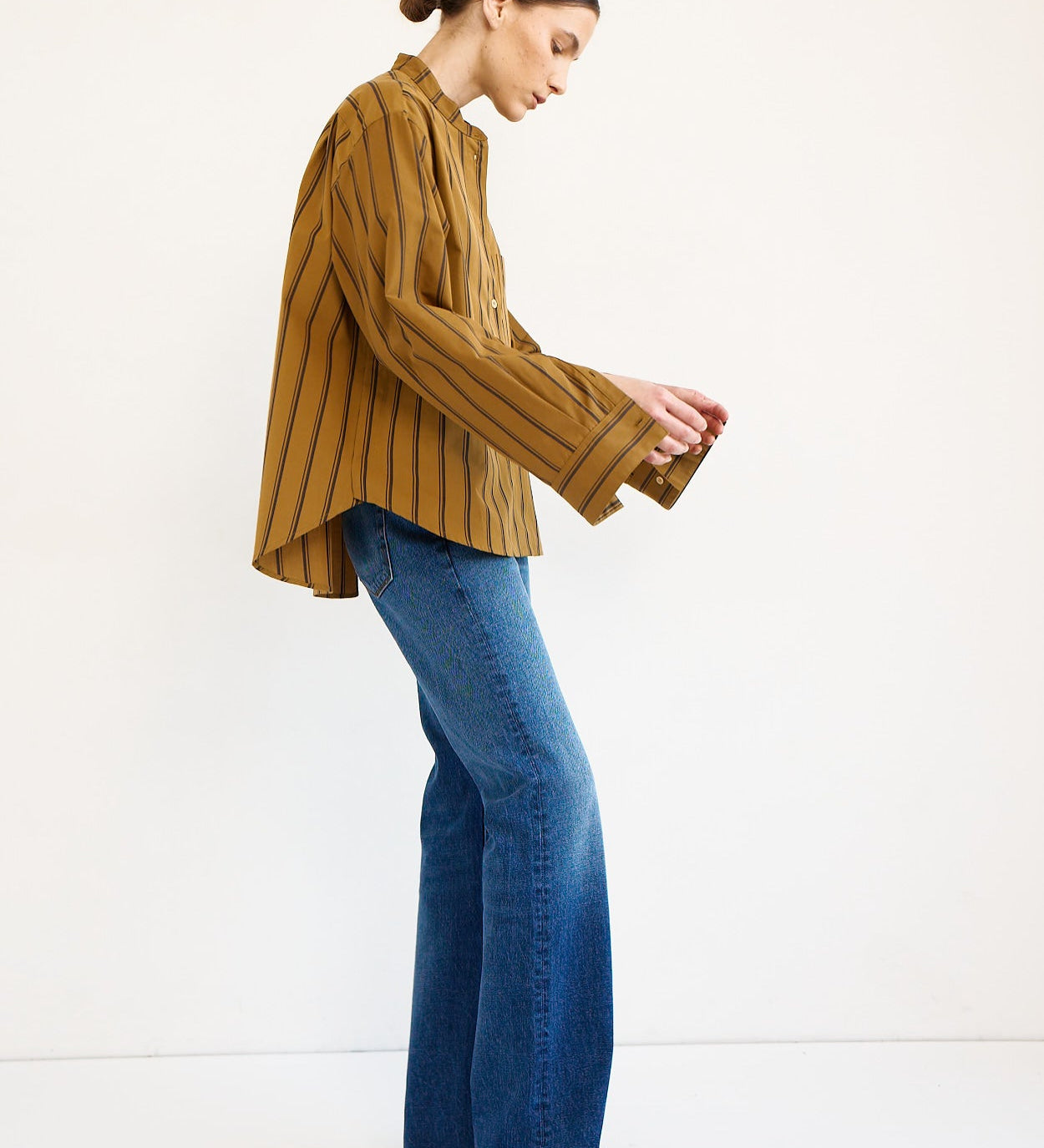 Jamie Haller - The Editor Shirt in Goldenrod Stripe