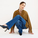 Jamie Haller - The Editor Shirt in Goldenrod Stripe