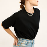 Jamie Haller - The Cotton Draped Tee in Black