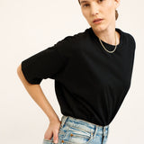 Jamie Haller - The Cotton Draped Tee in Black