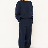Jamie Haller - The Pintuck Track Pant in Navy