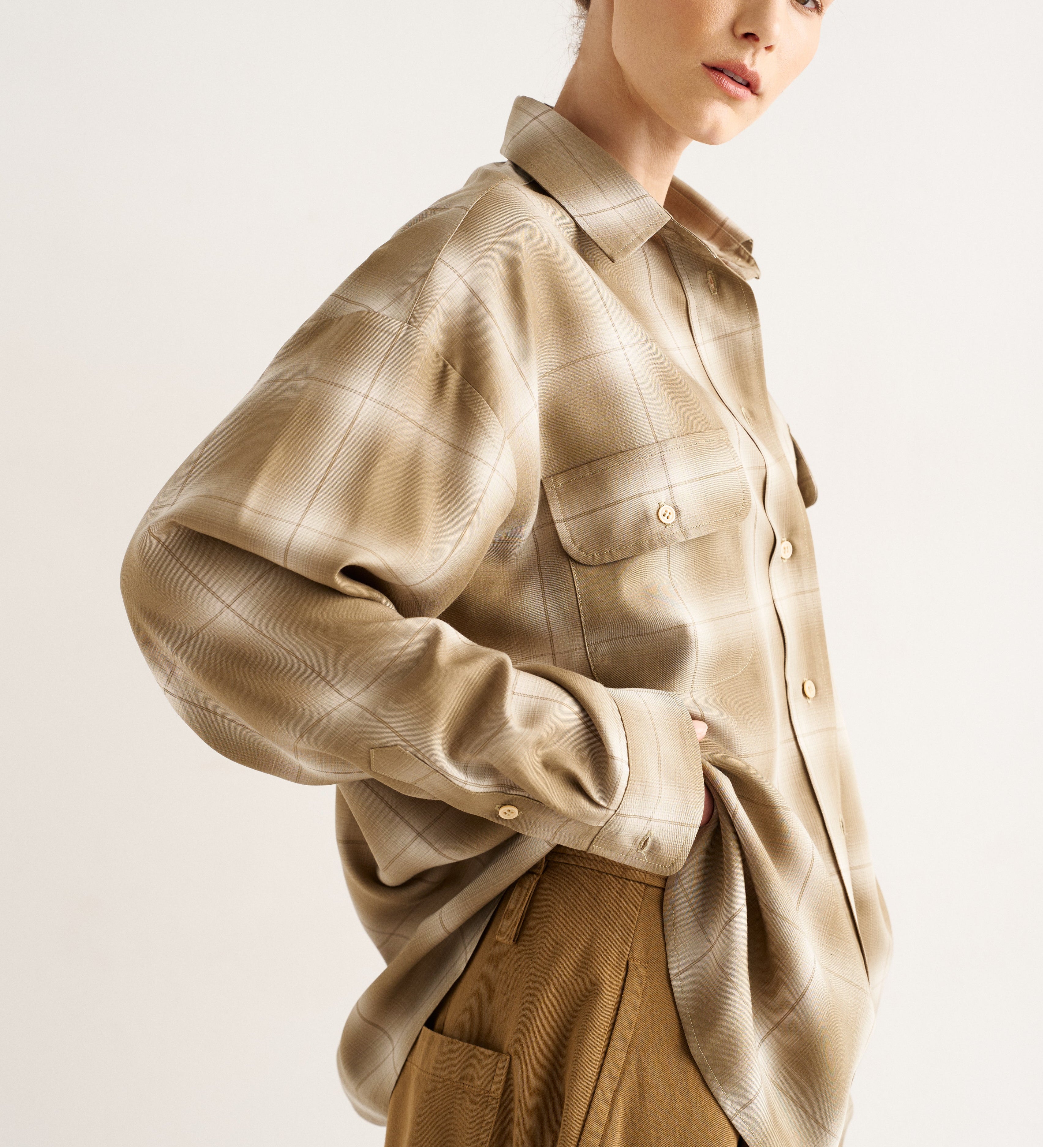 Jamie Haller - The Big Shirt in Olive Plaid