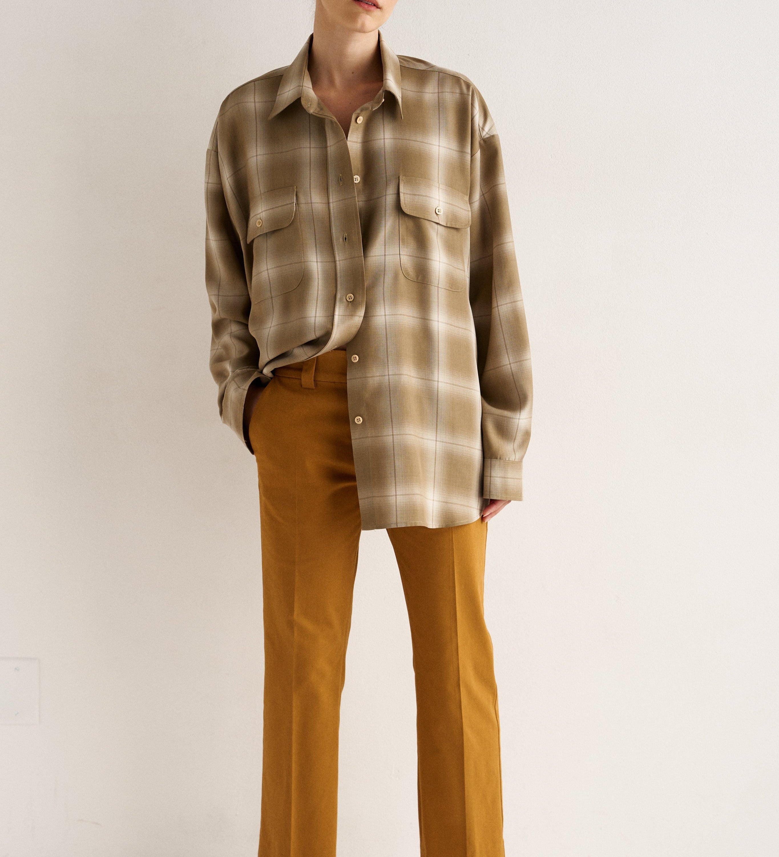 Jamie Haller - The Big Shirt in Olive Plaid