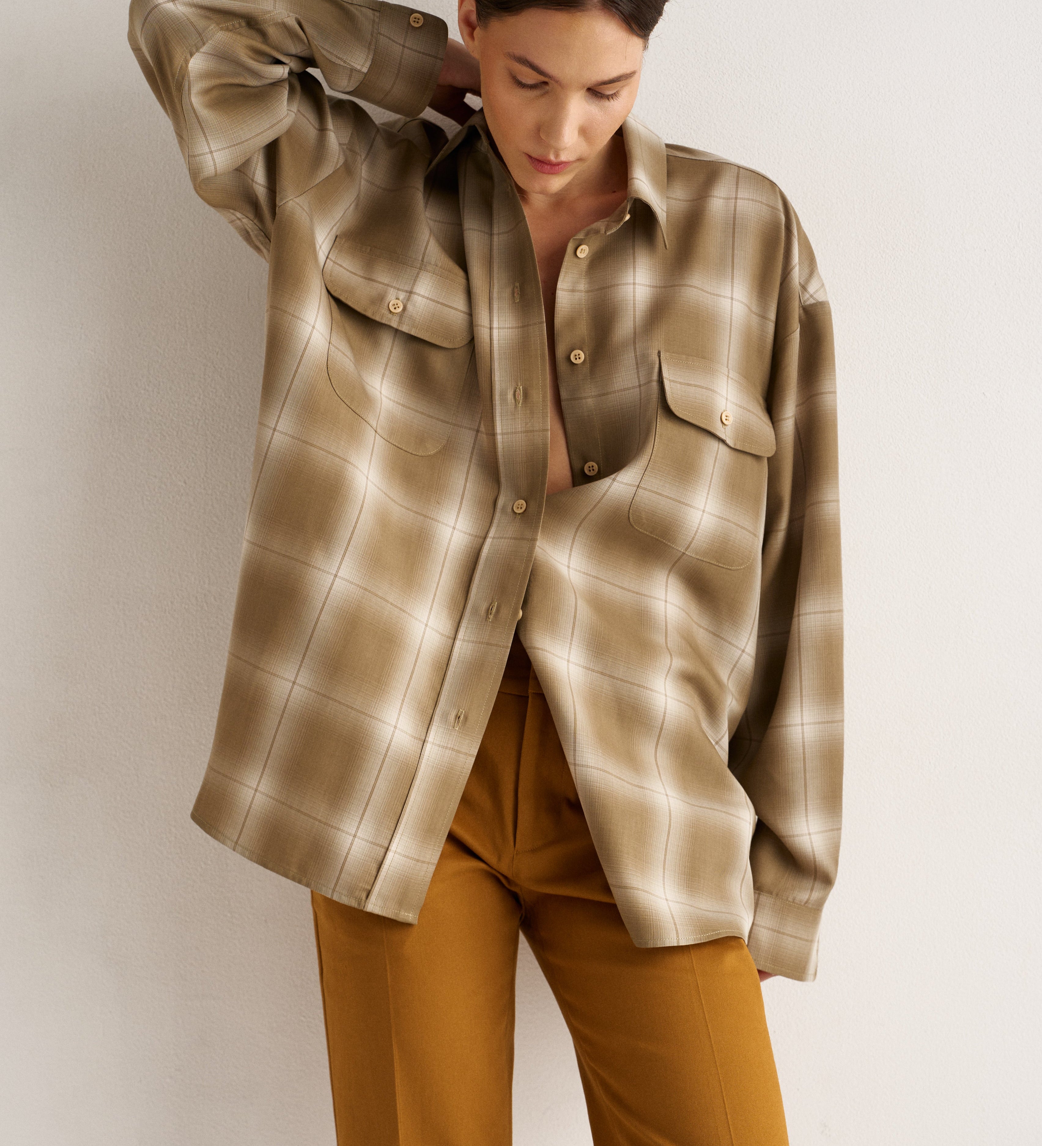 Jamie Haller - The Big Shirt in Olive Plaid