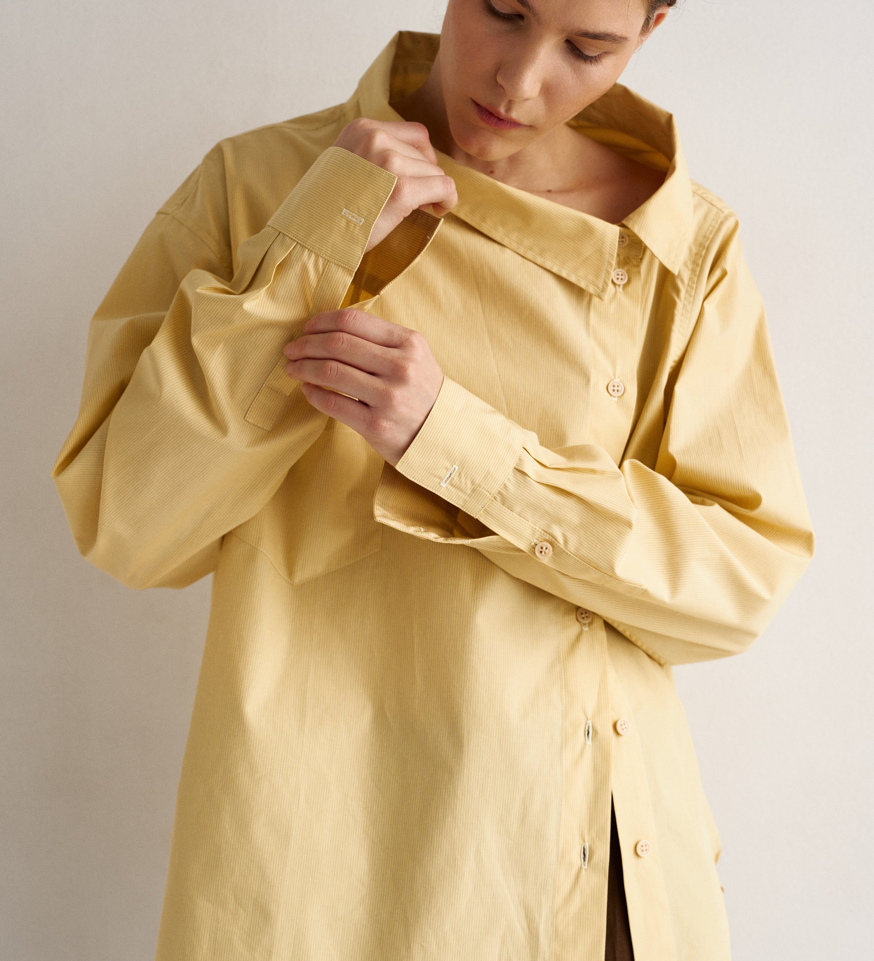 Jamie Haller - The Asymmetry Shirt in Yellow Baby Stripe