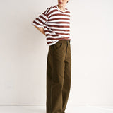 Jamie Haller - The Draped Tee in Brown Rugby Stripes