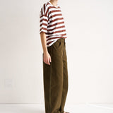 Jamie Haller - The Draped Tee in Brown Rugby Stripes