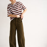 Jamie Haller - The Draped Tee in Brown Rugby Stripes