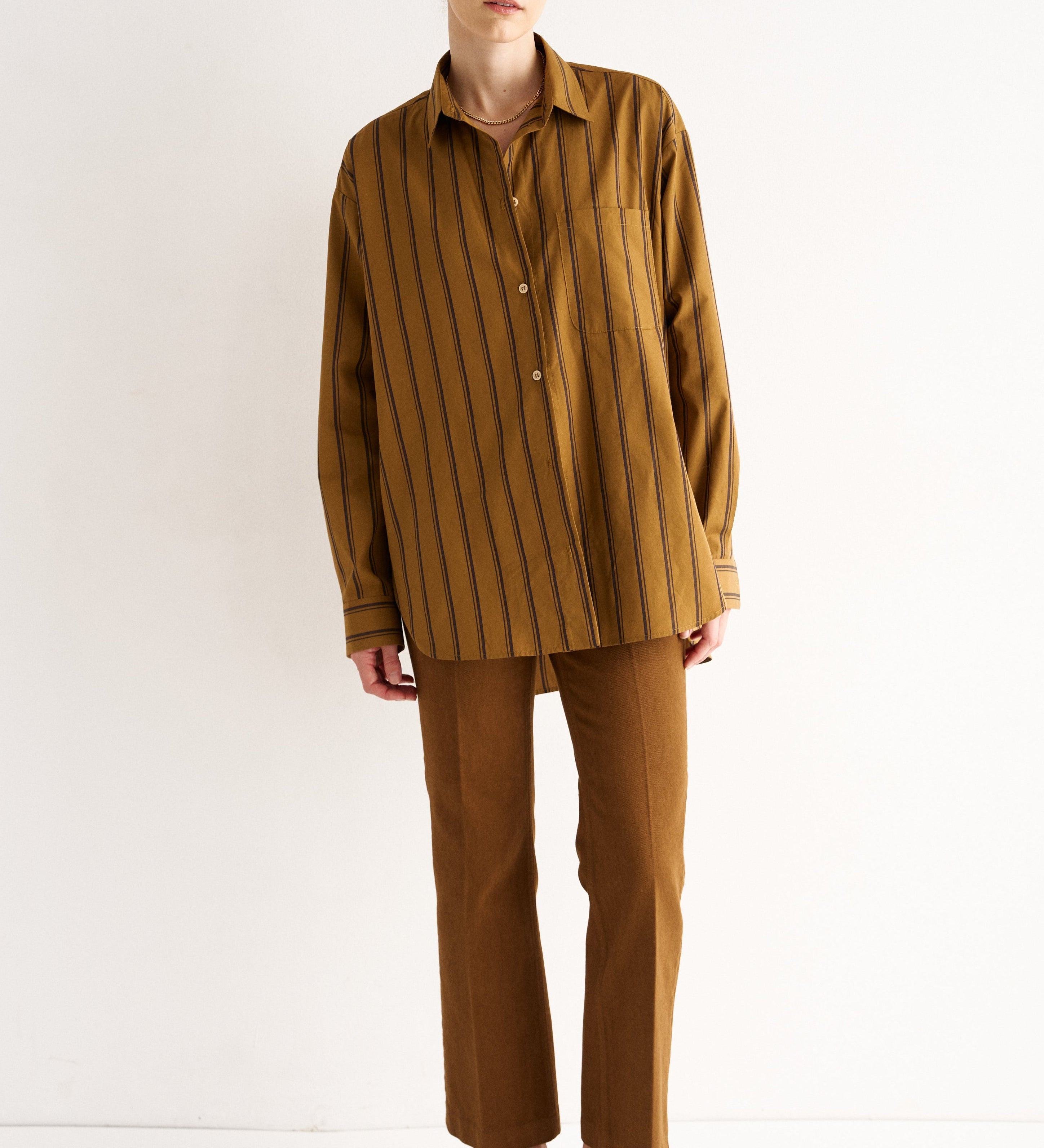Jamie Haller - The Essential Shirt in Goldenrod Stripe