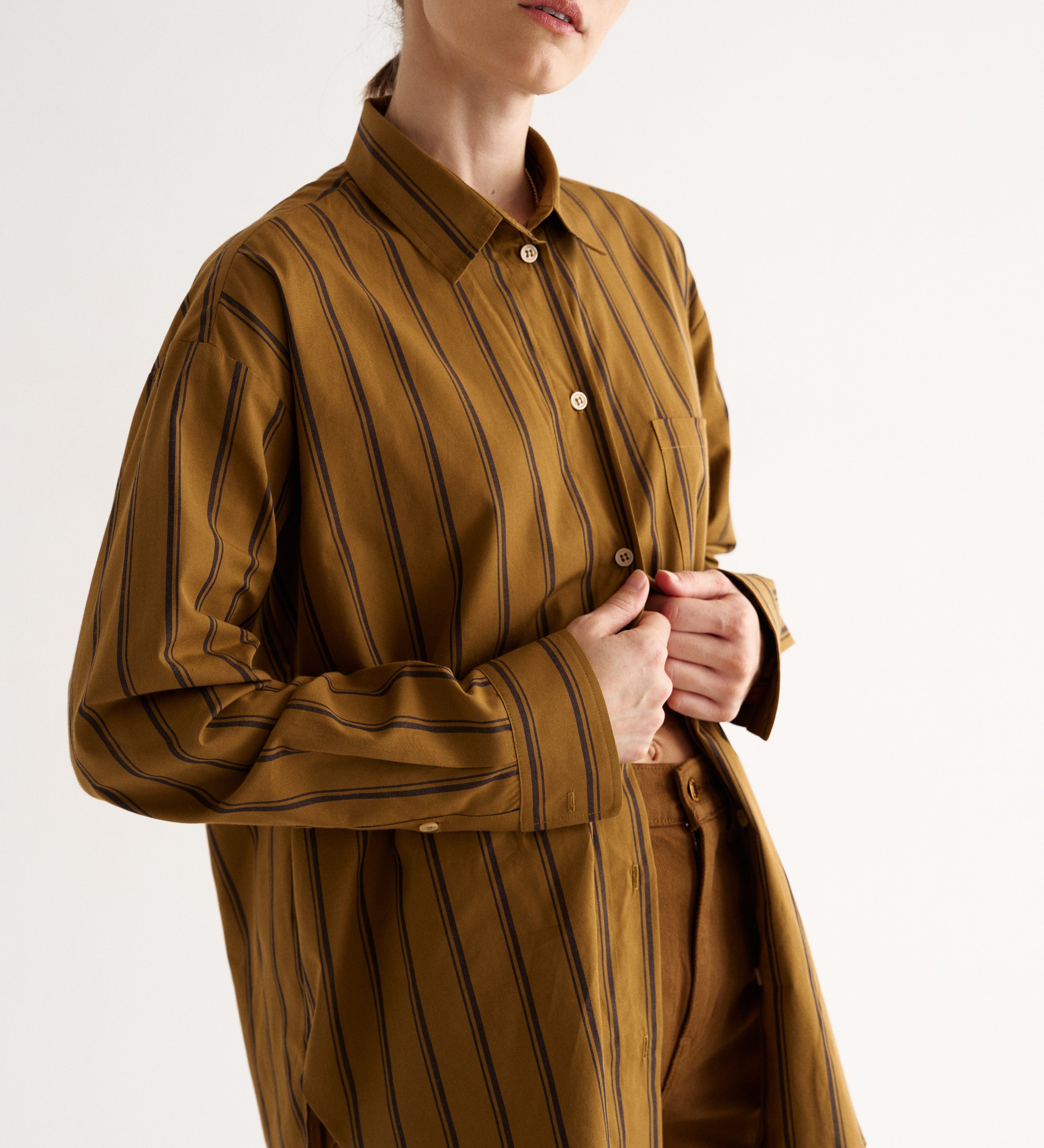 Jamie Haller - The Essential Shirt in Goldenrod Stripe