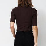 Jamie Haller - The Slim Polo Tee in Cocoa