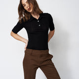 Jamie Haller - The Slim Polo Tee in Black