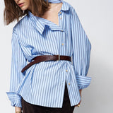 Jamie Haller - The Asymmetry Shirt in Cornflower Stripe