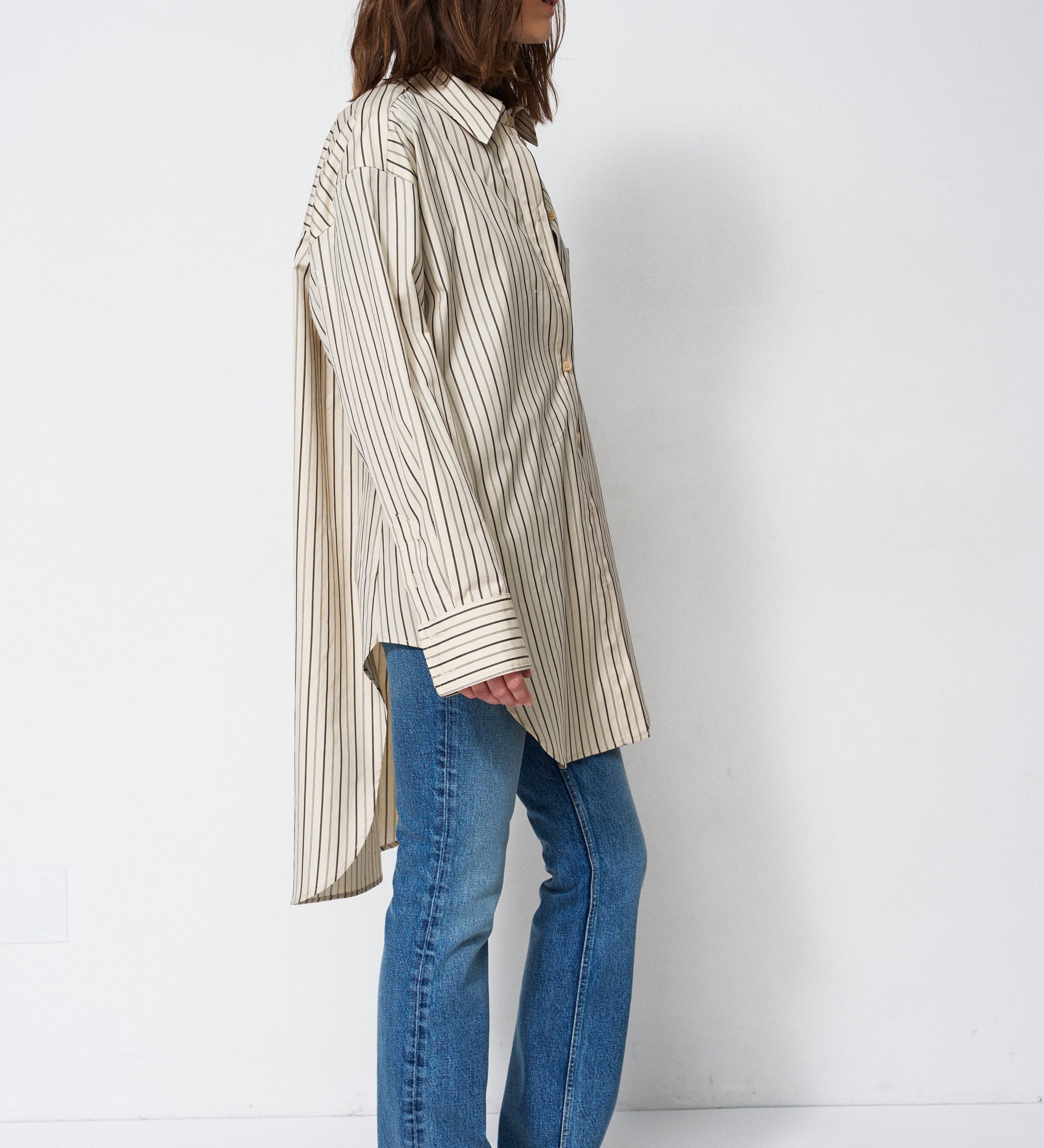 Jamie Haller - The Many Collars Shirt in Cream Black Stripe