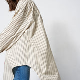 Jamie Haller - The Many Collars Shirt in Cream Black Stripe