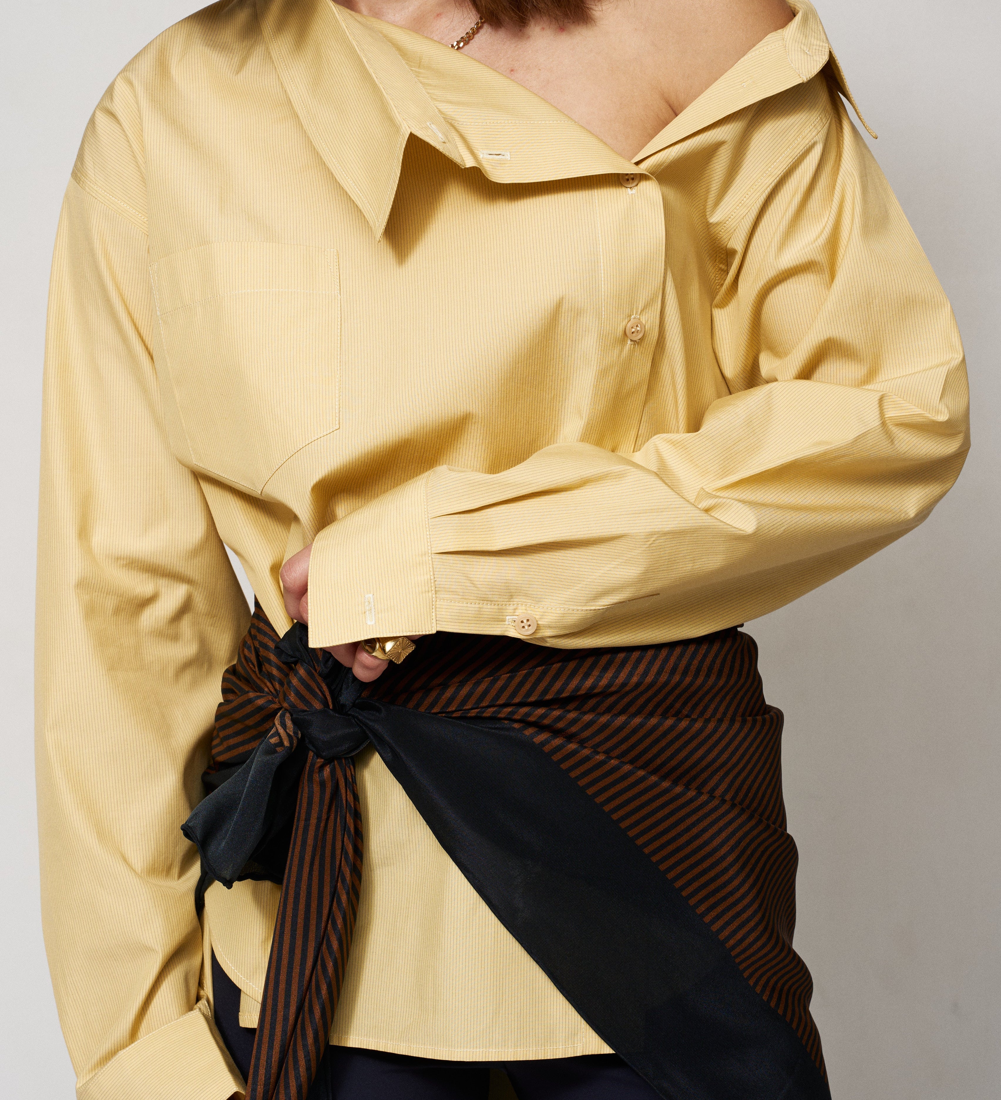 Jamie Haller - The Asymmetry Shirt in Yellow Baby Stripe