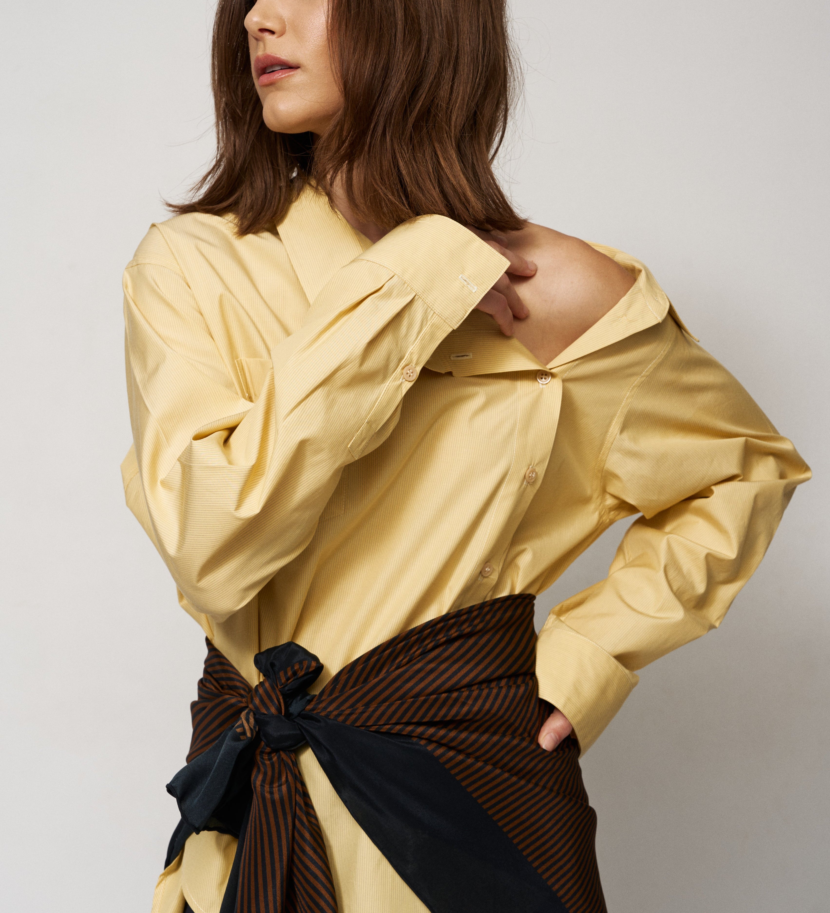 Jamie Haller - The Asymmetry Shirt in Yellow Baby Stripe