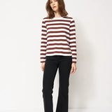 Jamie Haller - The Capital Tee in Brown Rugby Stripe