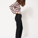Jamie Haller - The Capital Tee in Brown Rugby Stripe
