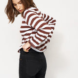 Jamie Haller - The Capital Tee in Brown Rugby Stripe