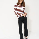 Jamie Haller - The Capital Tee in Brown Rugby Stripe