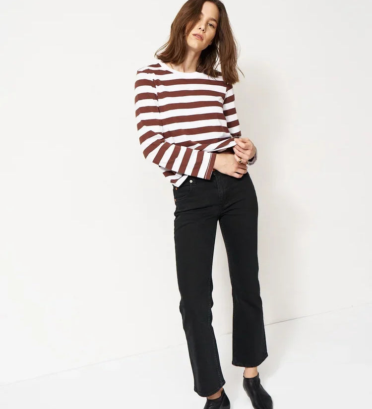 Jamie Haller - The Capital Tee in Brown Rugby Stripe
