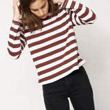 Jamie Haller - The Capital Tee in Brown Rugby Stripe
