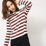 Jamie Haller - The Capital Tee in Brown Rugby Stripe