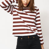 Jamie Haller - The Capital Tee in Brown Rugby Stripe