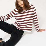 Jamie Haller - The Capital Tee in Brown Rugby Stripe