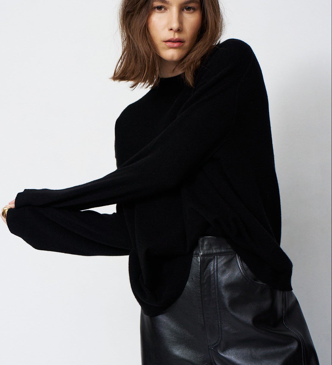Jamie Haller - The Boxy Mockneck in Black