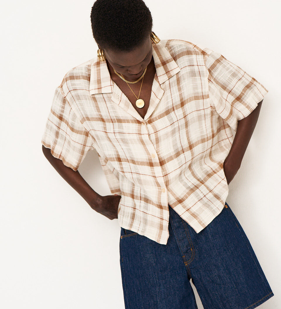 Jamie Haller - The Fields Shirt in Natural Plaid