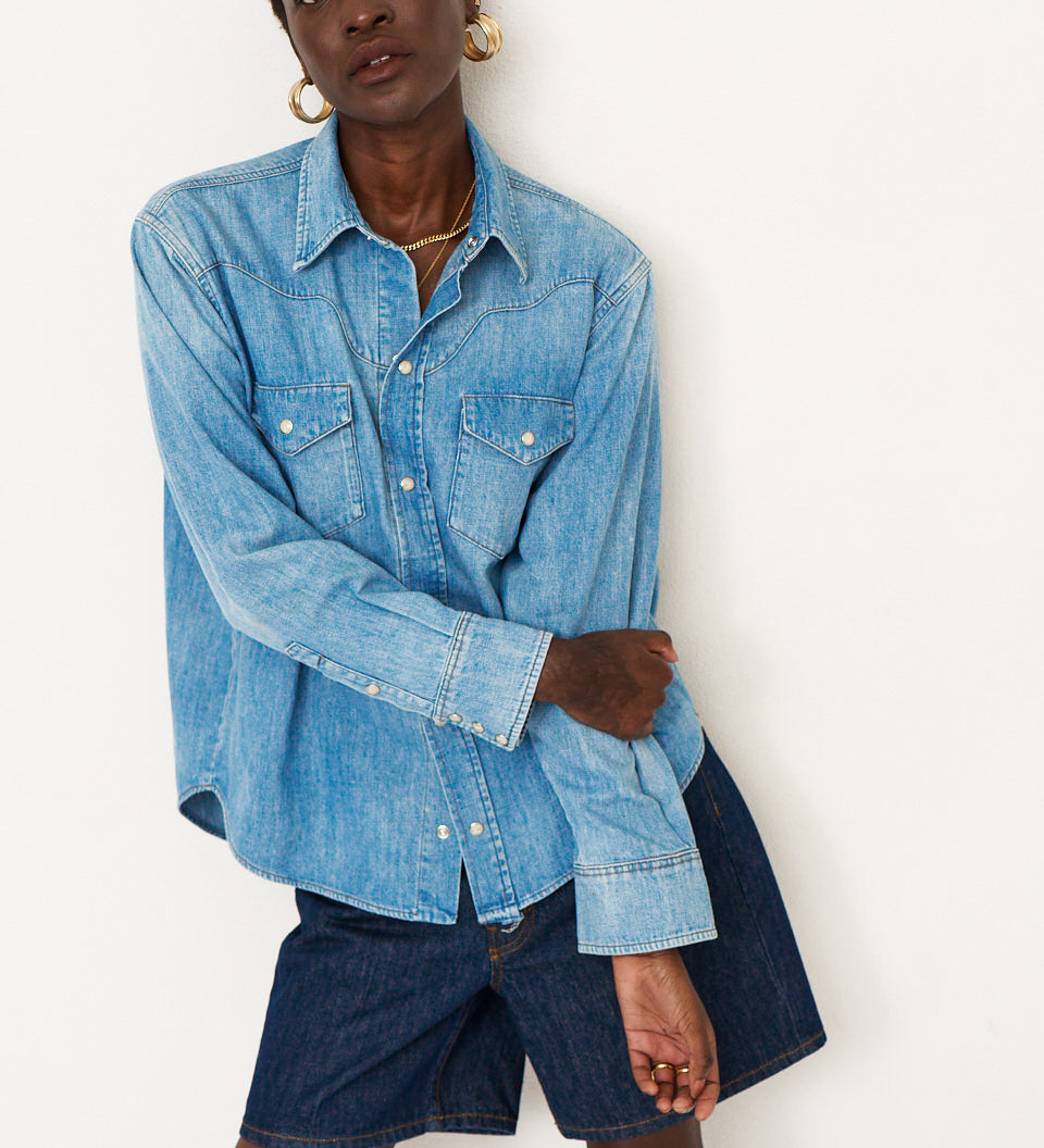 Jamie Haller - The Loretta Western Shirt in Timeworn Indigo