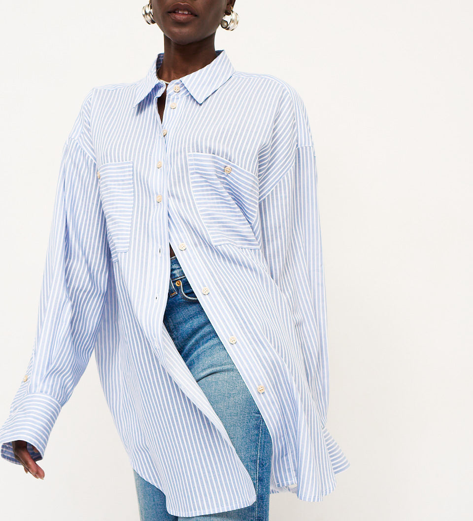 Jamie Haller - The Artist Shirt in Baby Blue Stripe