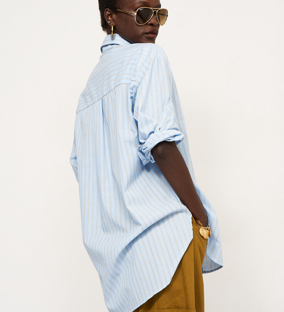 Jamie Haller - The Essential Shirt in Baby Blue Stripe