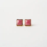 Jamie Haller - The Cufflink Stud Earring - Large in Rhodochrosite