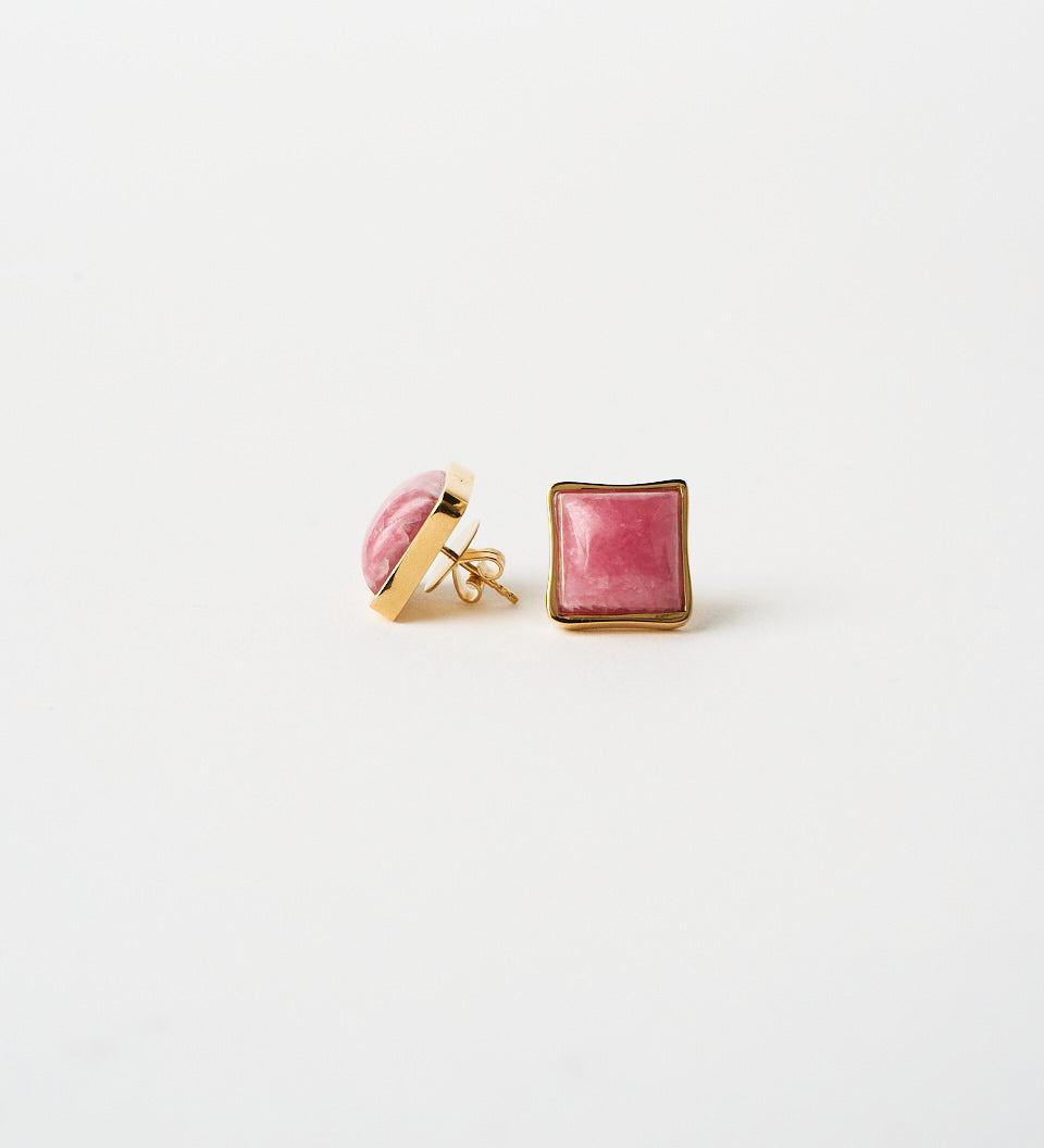 Jamie Haller - The Cufflink Stud Earring - Large in Rhodochrosite