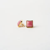 Jamie Haller - The Cufflink Stud Earring - Large in Rhodochrosite