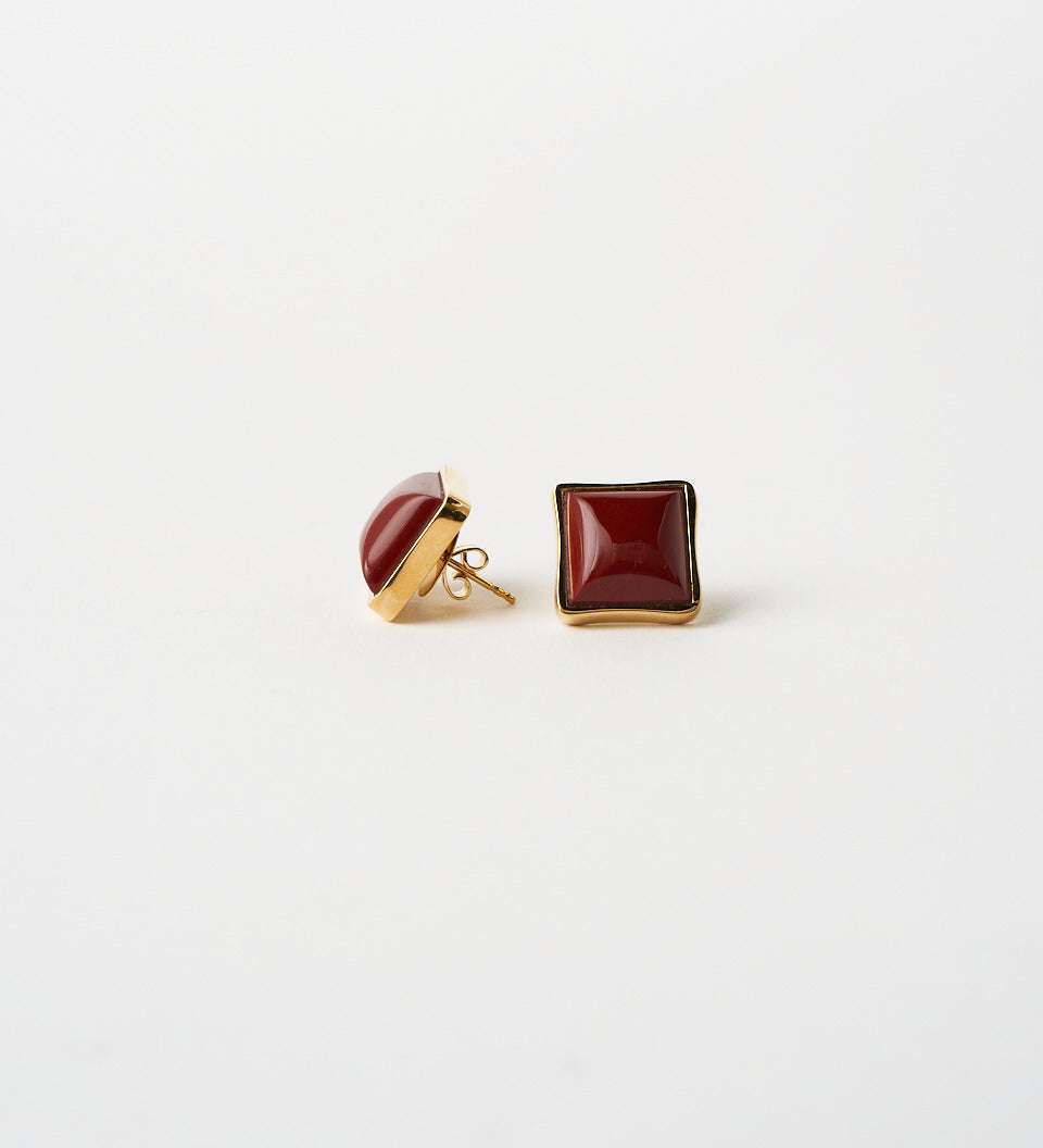 Jamie Haller - The Cufflink Stud Earring - Large in Red Jasper