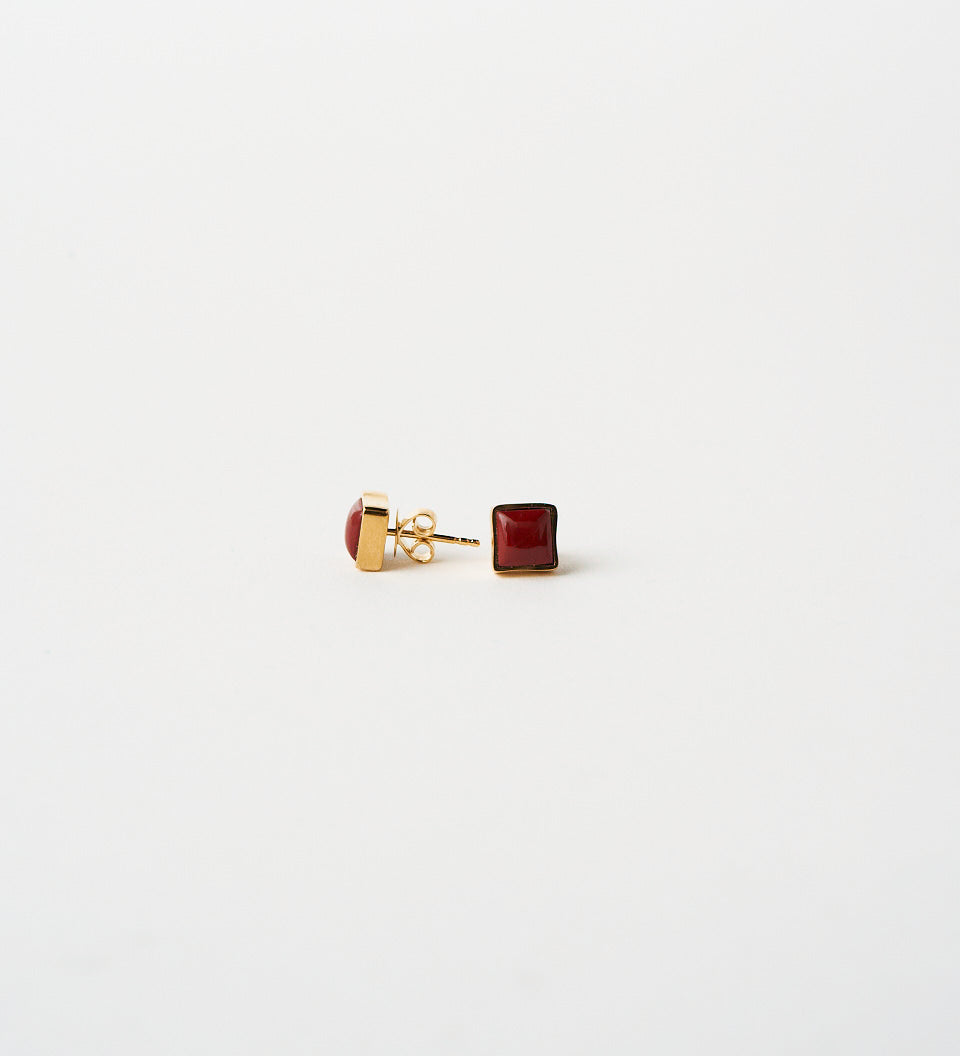 Jamie Haller - The Cufflink Stud Earring - Small in Red Jasper