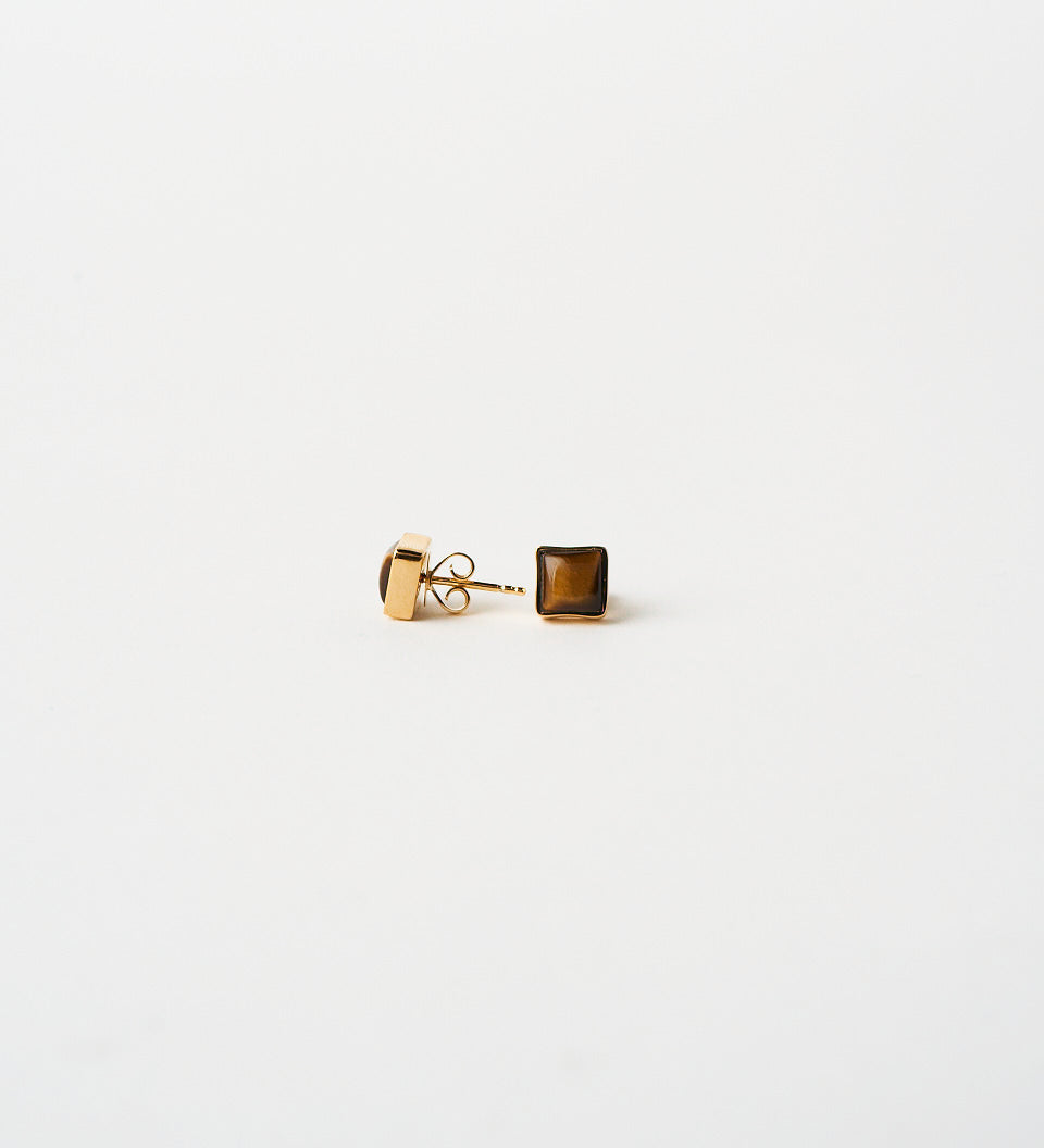 Jamie Haller - The Cufflink Stud Earring - Small in Tiger's Eye
