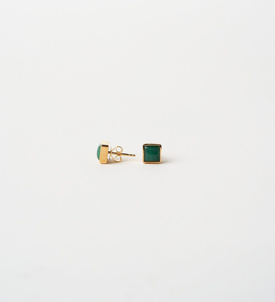 Jamie Haller - The Cufflink Stud Earring - Small in Dark Aventurine