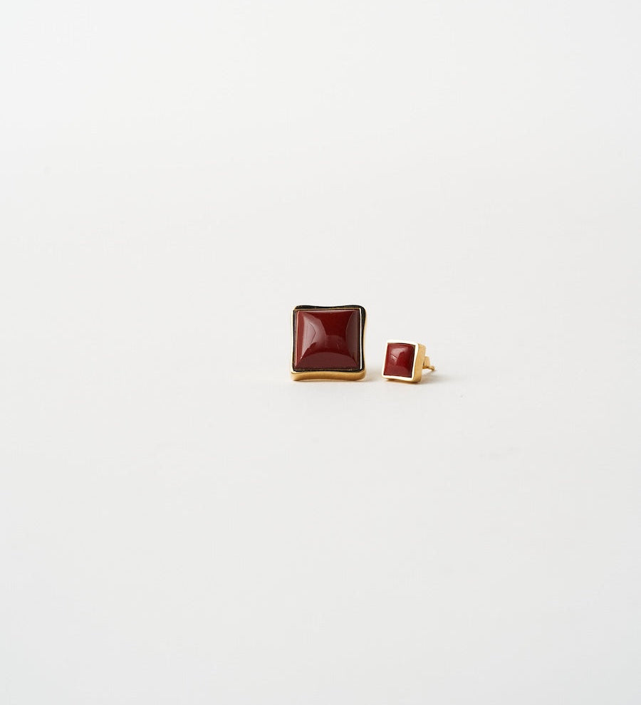 Jamie Haller - The Cufflink Stud Earring - Small in Red Jasper